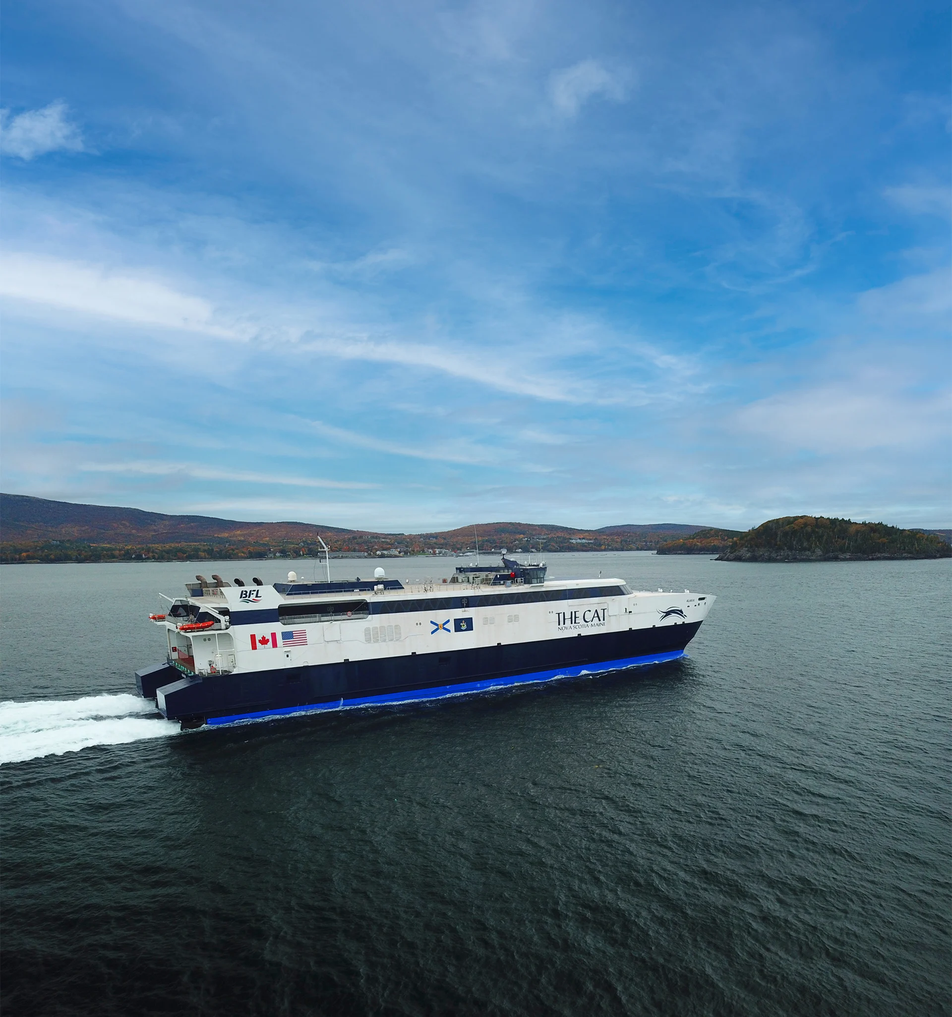 The CAT high-speed ferry at sea